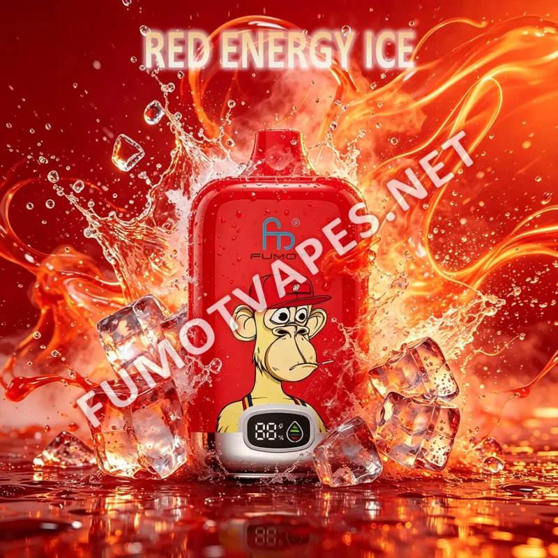 Fumot Digital Box 12000 Disposable Vape in Red Energy Ice Flavor