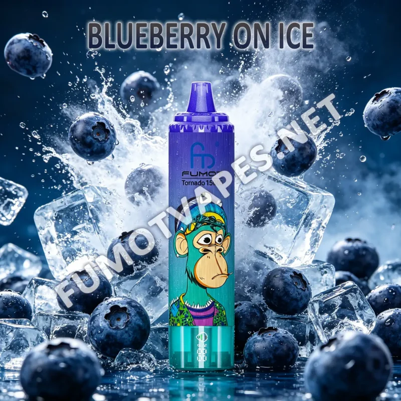 Fumot RandM Tornado 15000 Disposable Vape in Blueberry On Ice Flavor