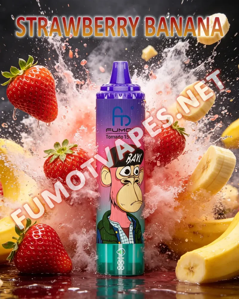 Fumot RandM Tornado 15000 Einweg-Vape in der Geschmacksrichtung Strawberry Banana
