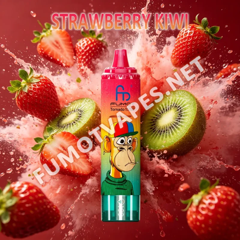 Fumot RandM Tornado 15000 Disposable Vape in Strawberry-Kiwi Flavor