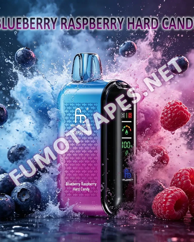 Fumot Tornado 20000 Einweg-Vape in der Geschmacksrichtung Blueberry Raspberry Hard Candy