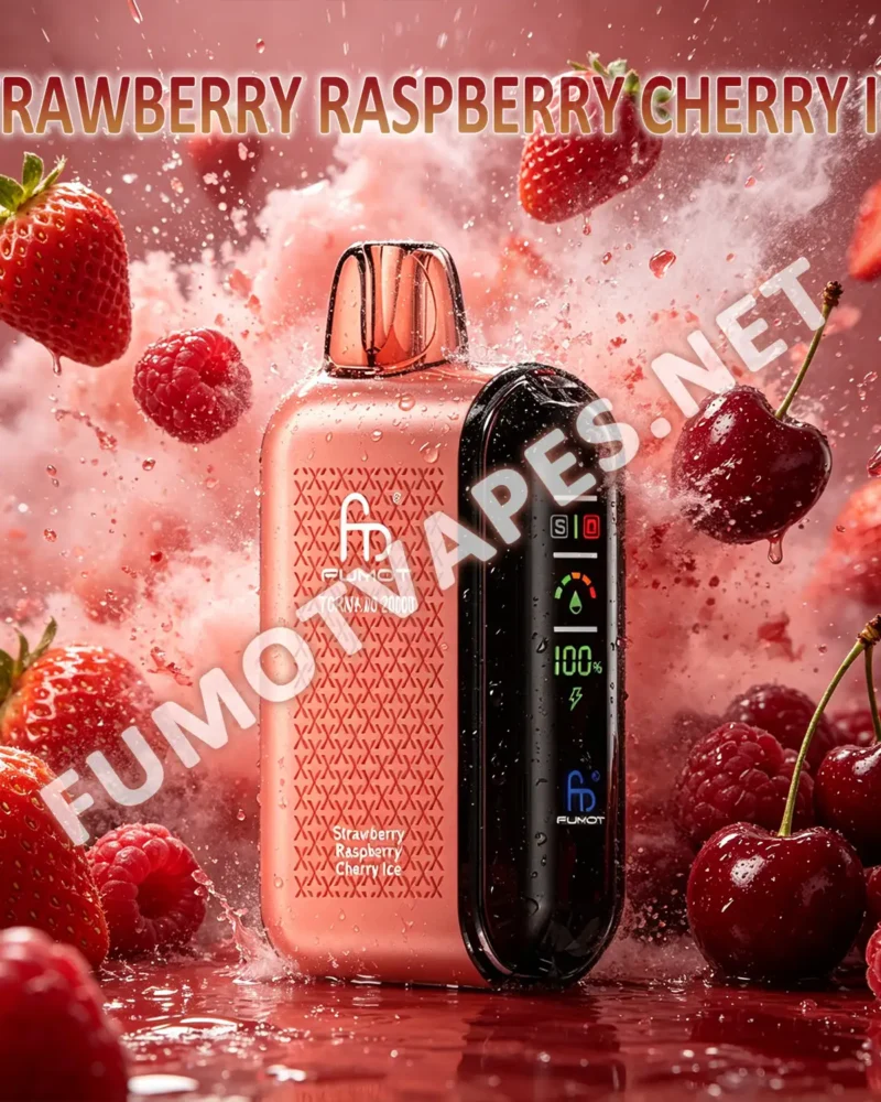 Fumot Tornado 20000 Einweg-Vape in der Geschmacksrichtung Strawberry Raspberry Cherry Ice