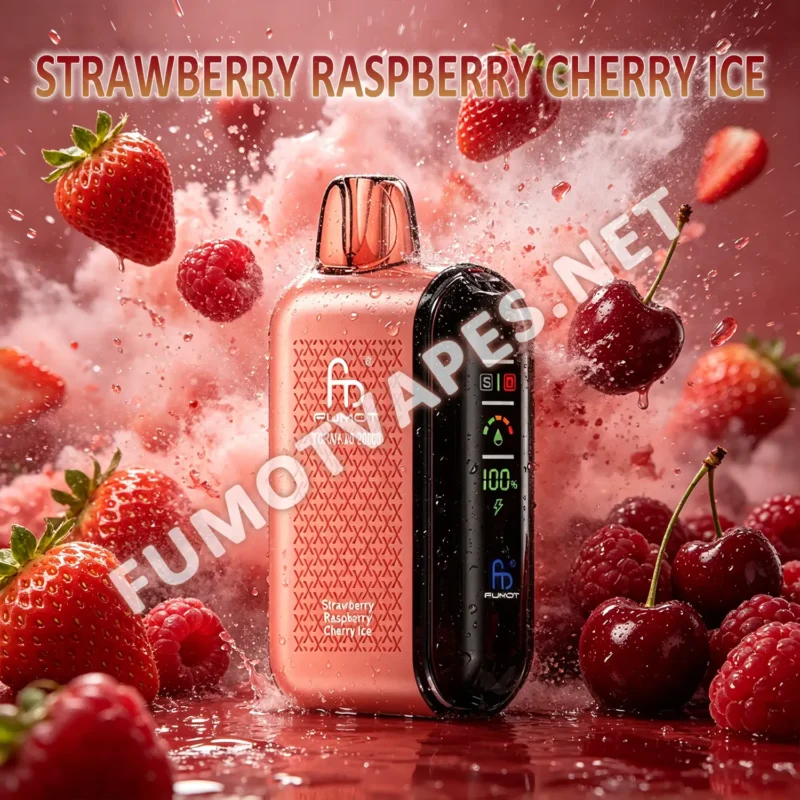 Fumot Tornado 20000 Einweg-Vape in der Geschmacksrichtung Strawberry Raspberry Cherry Ice