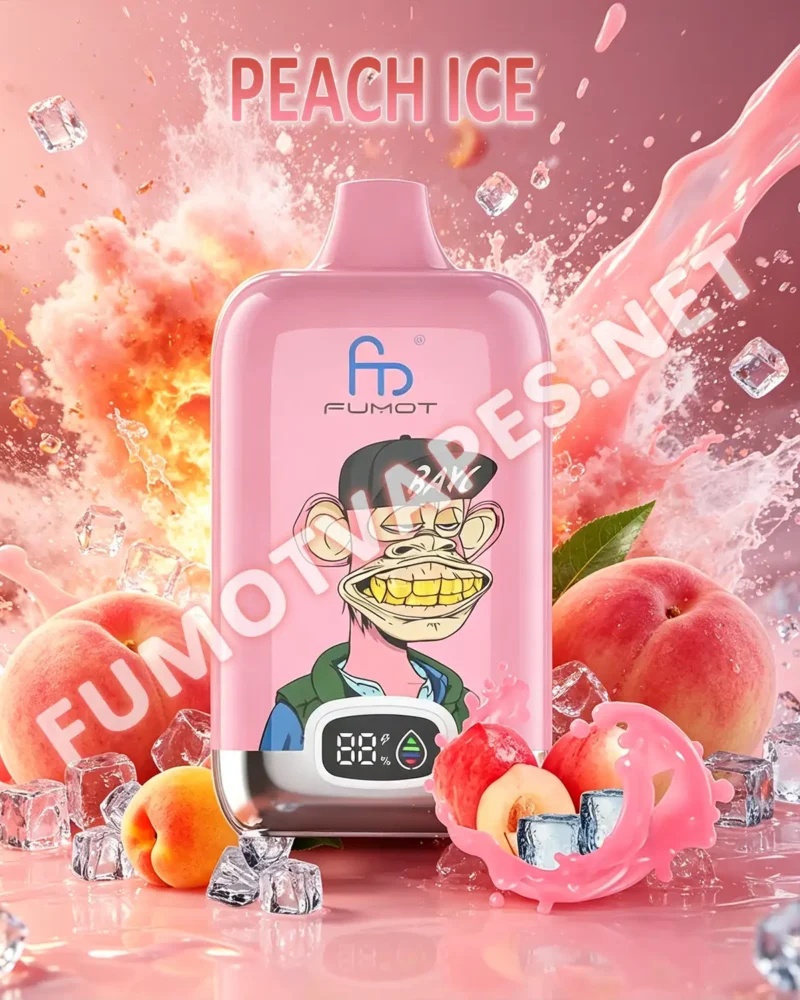 Fumot Digital Box 12000 Einweg-Vape in der Geschmacksrichtung Peach Ice