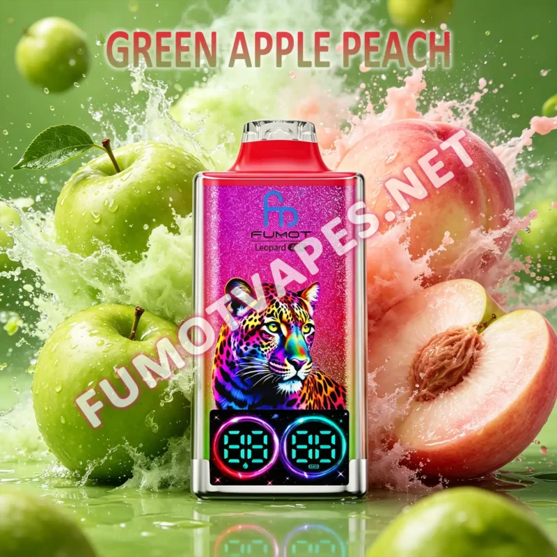 Fumot Leopard 40K Einweg-Vape in der Geschmacksrichtung Green Apple Peach